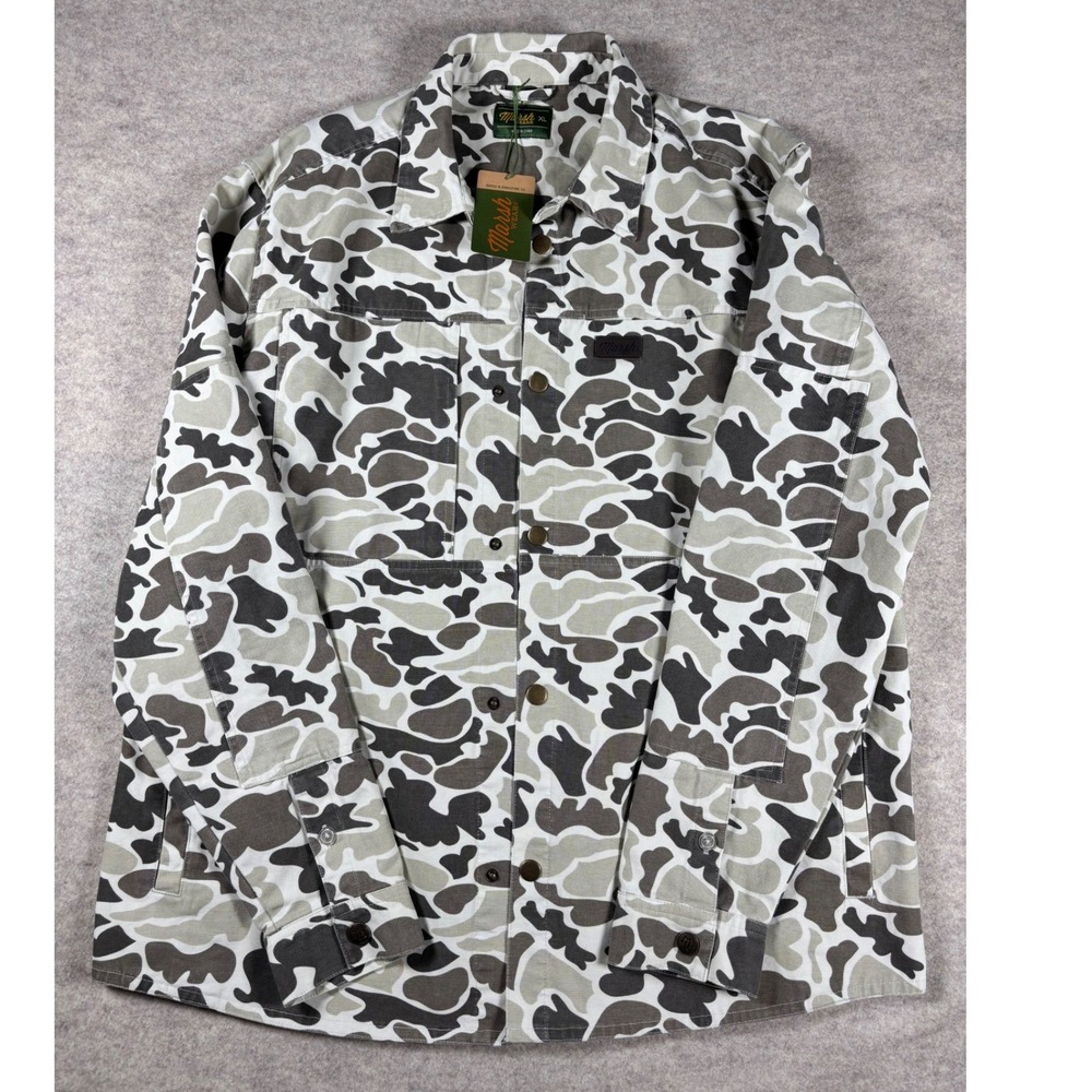 NWT Marsh Wear The Delano Shacket Mens XL Stone Mallard Camo Canvas Shirt Jacket - Picture 2 of 7